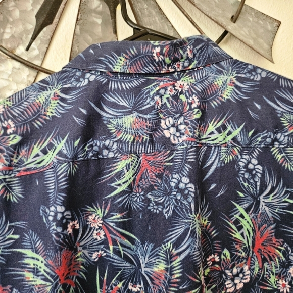 Demin & Flower Men's Blue Slim Fit Tropical Floral size XL. - Picture 10 of 13